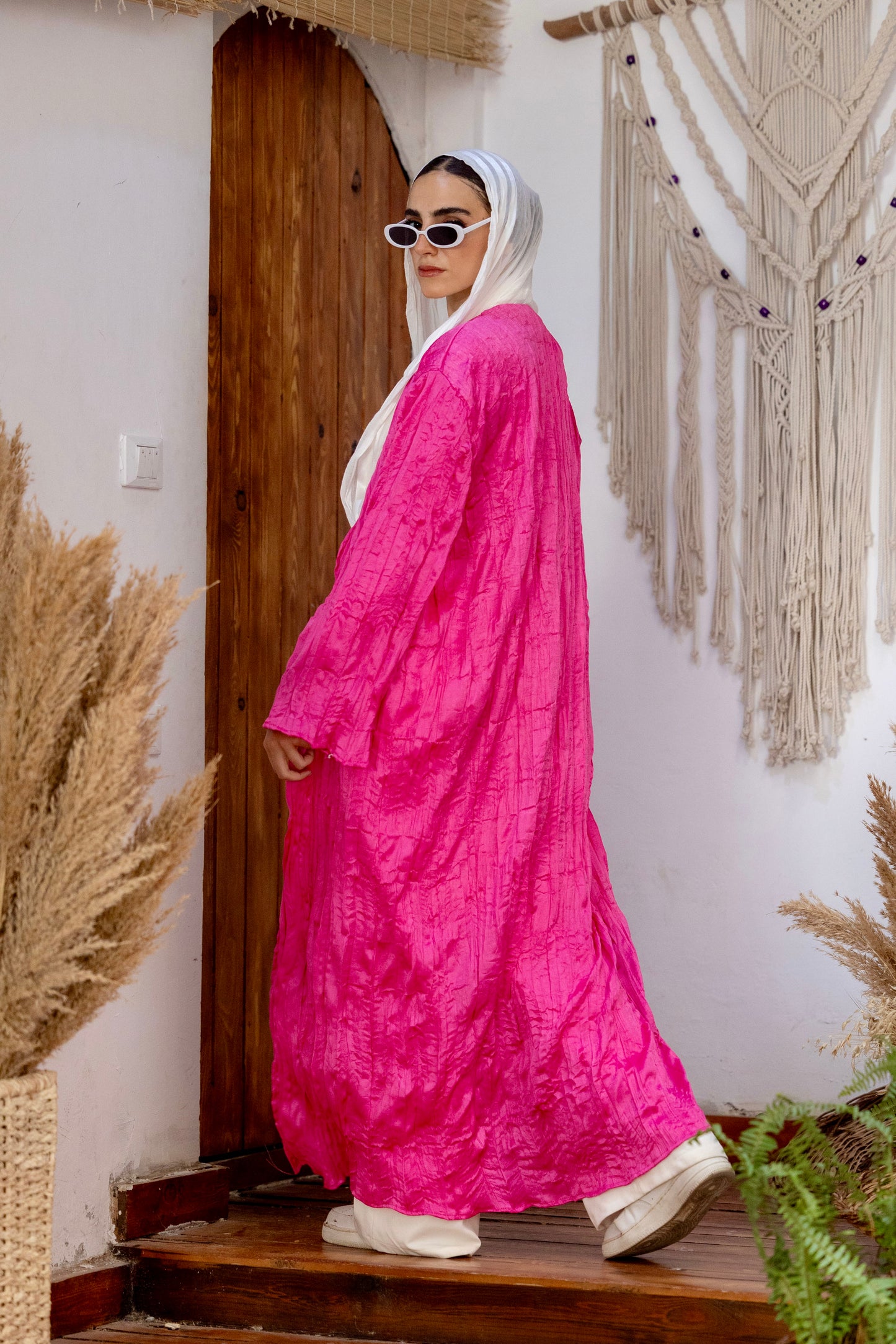 Crinkle Kimono - White