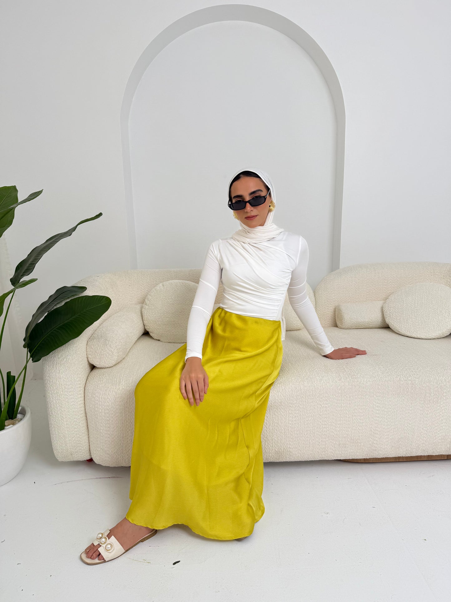 Satin Skirt - Yellow