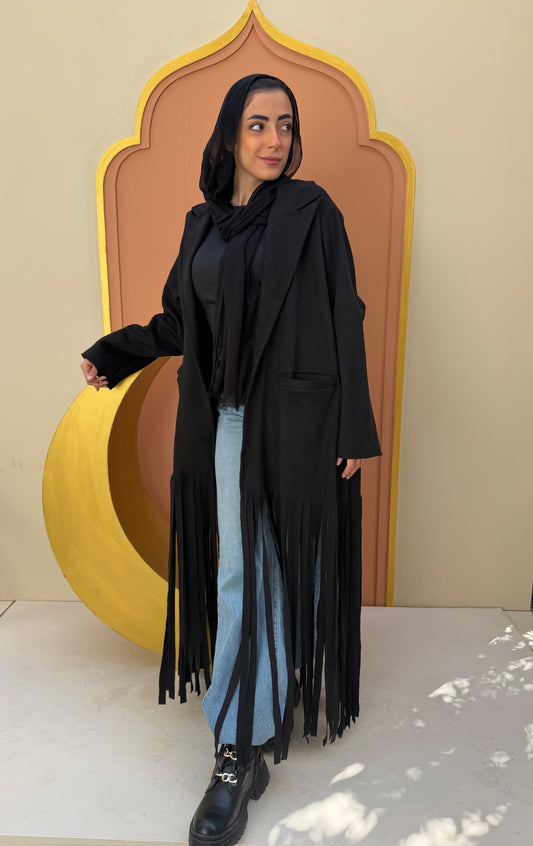 The Fringes Statement Coat - Black