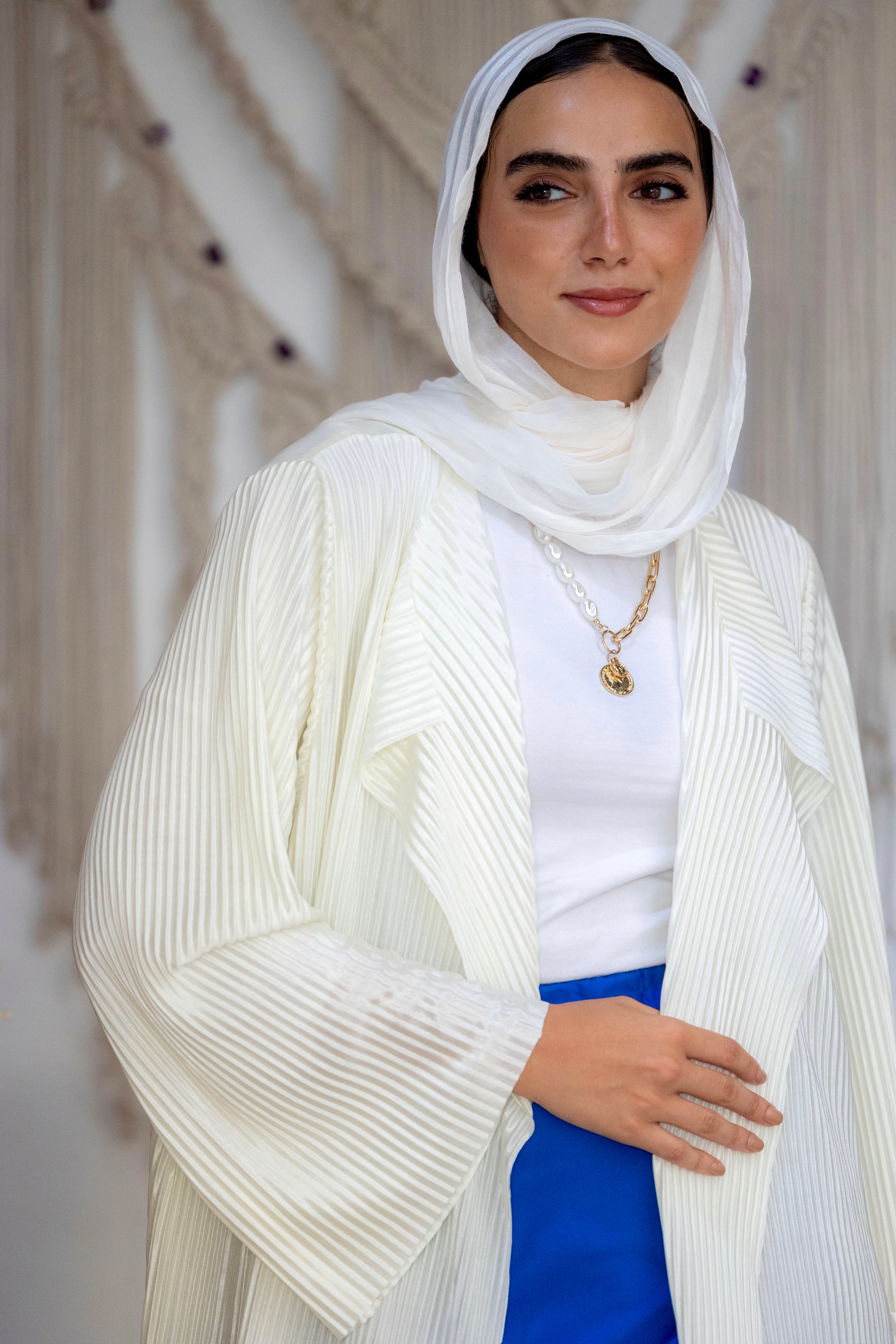 Pleated Kimono - Offwhite – Zash Designs