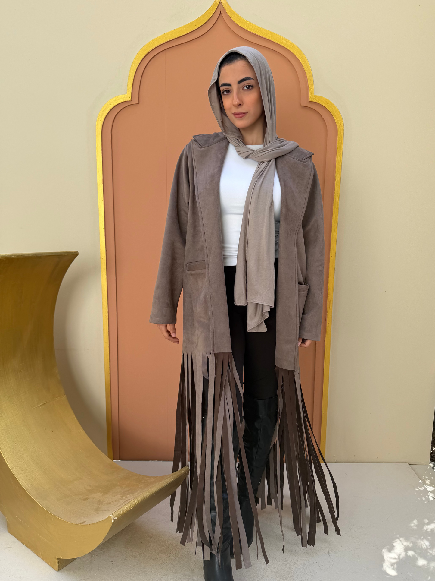 The Fringes Statement Coat - Brown