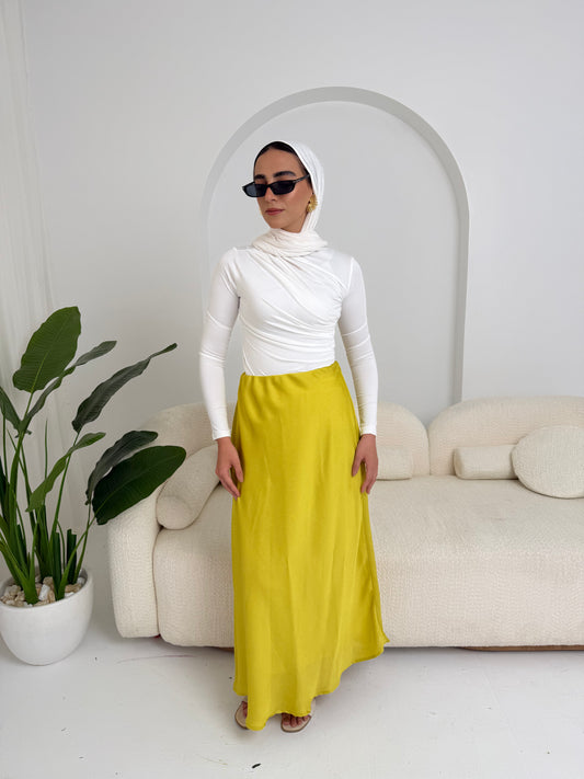 Satin Skirt - Yellow