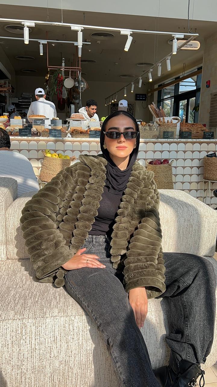 The Royale Fur Jacket - Olive