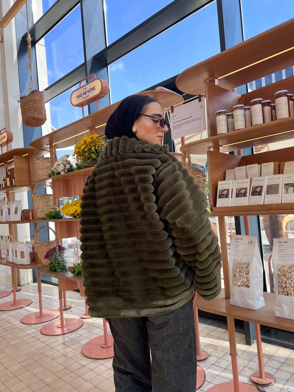 The Royale Fur Jacket - Olive