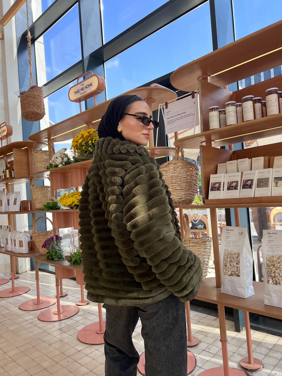 The Royale Fur Jacket - Olive