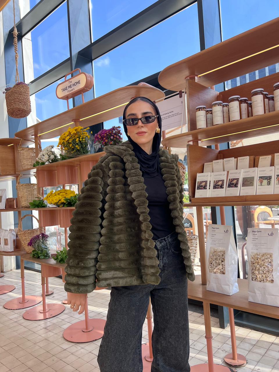 The Royale Fur Jacket - Olive