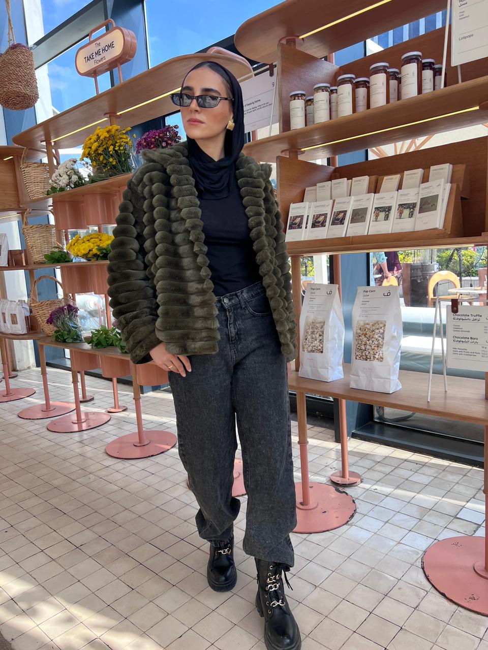 The Royale Fur Jacket - Olive